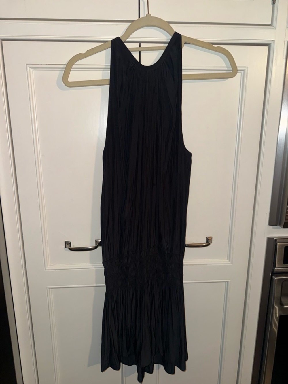 Ramy Brook Paris Sleeveless Drop Waisted Mini Dress in Black - Picture 3 of 4